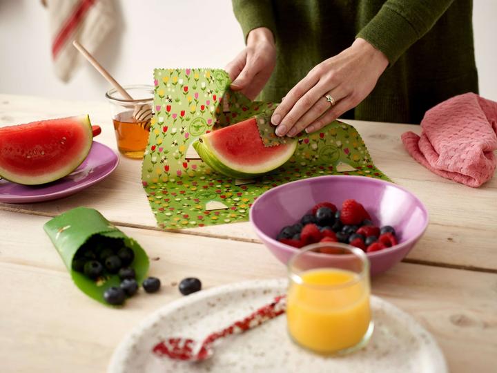 Image du produit The Beeswax Wrap Co. Lot de 5 lingettes de cire d'abeille (5 x)