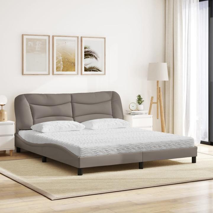 Produktbild VidaXL Bett mit Matratze 140 x 190 cm Stoff (140 x 190 cm)