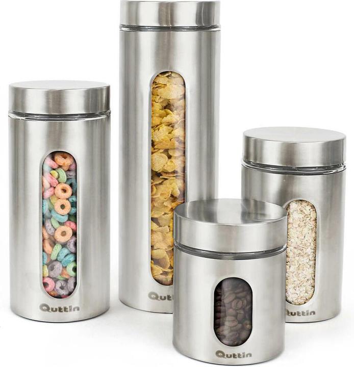 Produktbild Quttin Topf Durchsichtig Silberfarben Glas Stahl 2,2 L 10 x 10 x 30,5 cm (12 Stück) (2.20 l)