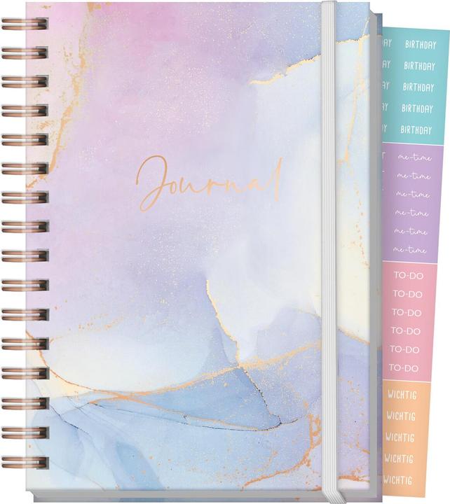 Produktbild JournalFancydottedA5(Bleu&Rosé) (Harter Einband)
