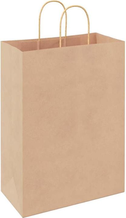 Produktbild VidaXL Kraftpapiertüten 50 Stk. mit Henkel Braun 32x17x44 cm Papiertüte (Geschenktüte, 50 x)