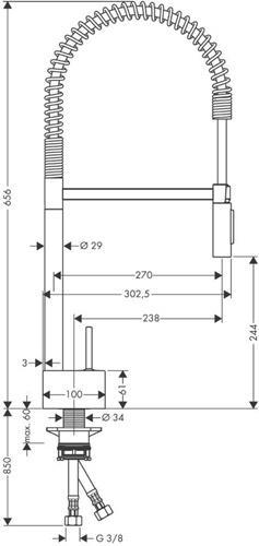 Produktbild hansgrohe AXOR Starck Einhebel-Küchenmischer, ComfortZone240, Semi-Pro, schwenkbar