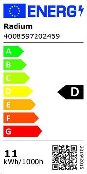 Energie-Label Radium LED-Lampe (E27, 11 W, 1521 lm, 1 x, D)