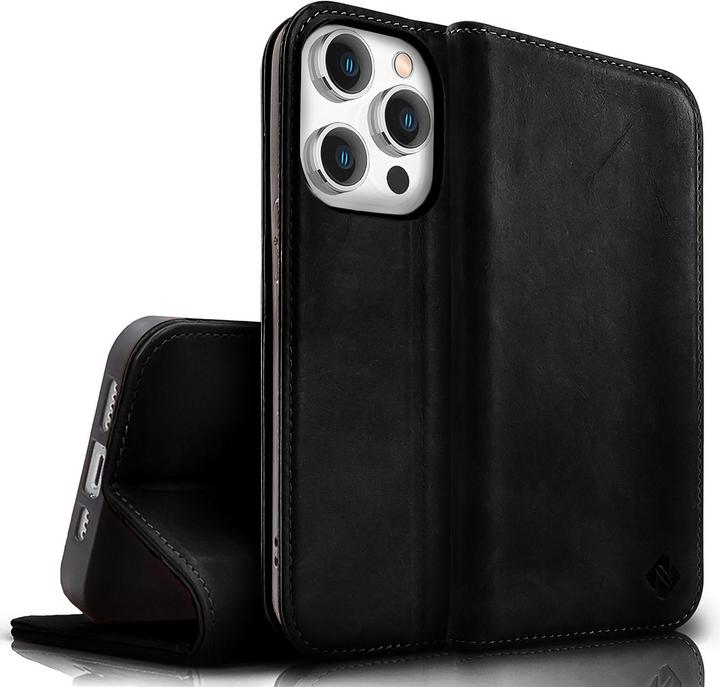 Produktbild Nalia Echt Leder Flip Case Hülle mit Magnetverschluss (Apple iPhone 15 Pro Max)