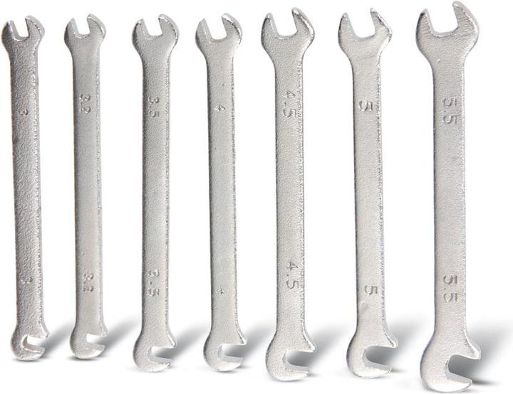 Produktbild Eneroid Feinmechanik-Gabelschlüsselsatz, 3...5,5 mm, 7-teilig