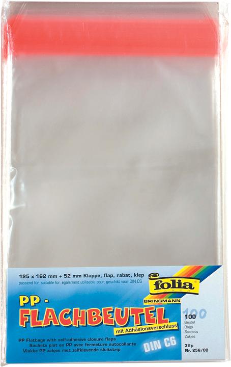 Folia 100 Druckverschlussbeutel Flachbeutel 38 my 12,5 x 16,2 cm (100 Stück)