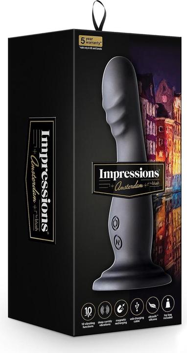 Produktbild Blush Amsterdam - 6.5 Inch Ultrasilk Smooth Puria Silicone Vibrating G Spot P Spot Dildo - 10 Rumble