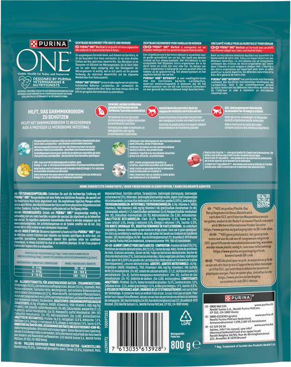 Nährwerte und Zutaten Purina ONE Trockenfutter (Adult, Senior, 1 Stk., 800 g)
