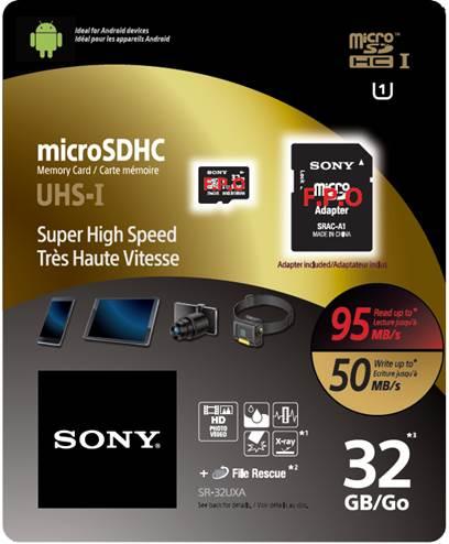 Actual product image Sony microSDHC Card 32GB,, UHS-I U1 (32 GB, microSDHC, U1, UHS-I)