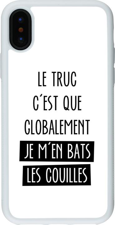 Actual product image PhoneLook Coque Silicone rigide blanc Le truc globalement bats les couilles (Apple iPhone X, Apple iPhone XS)