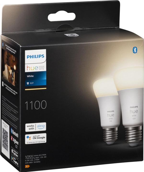Produktbild Philips Hue White (E27, 9.50 W, 1050 lm, 2 x, F)