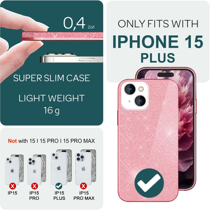 Actual product image Nalia Glitter cover (Apple iPhone 15 Plus)