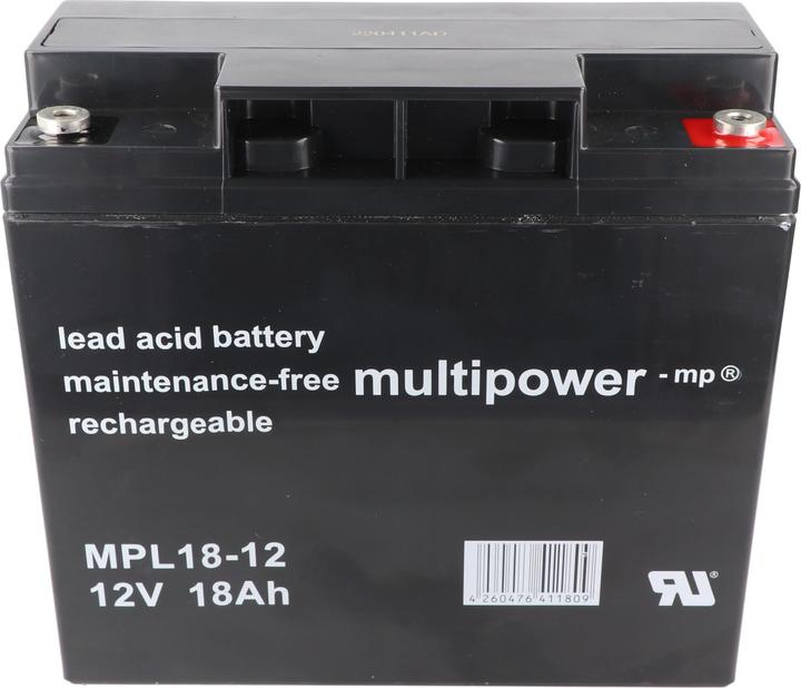 Produktbild Multipower MPL18-12 12V 18Ah Long Life Bleiakku AGM Blei Gel Akku (12 V, 18 Ah)