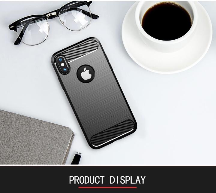 Produktbild Cadorabo TPU Ultra Slim carbon edelstahl Kombi Cover (Apple iPhone X)