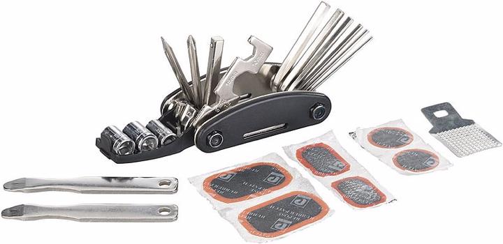 Produktbild Semptec 2-mal: 16in1-Fahrrad-Werkzeug mit Reifen-Reparatur-Set & Aufbewahrungstasche