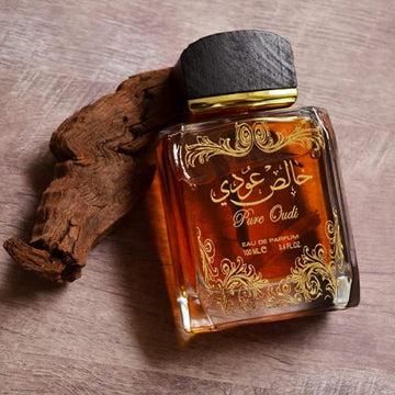 Actual product image Lattafa Perfumes Pure Oudi by Eau De Parfum Spray Plus 1.7 oz Deodorant 100 ml (Eau de parfum, 100 ml)