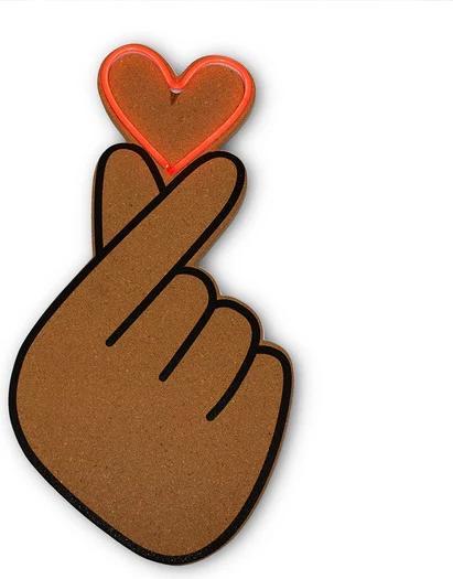 Actual product image Locomocean LED Cork Pinboard - Finger Heart (Bulletin board)
