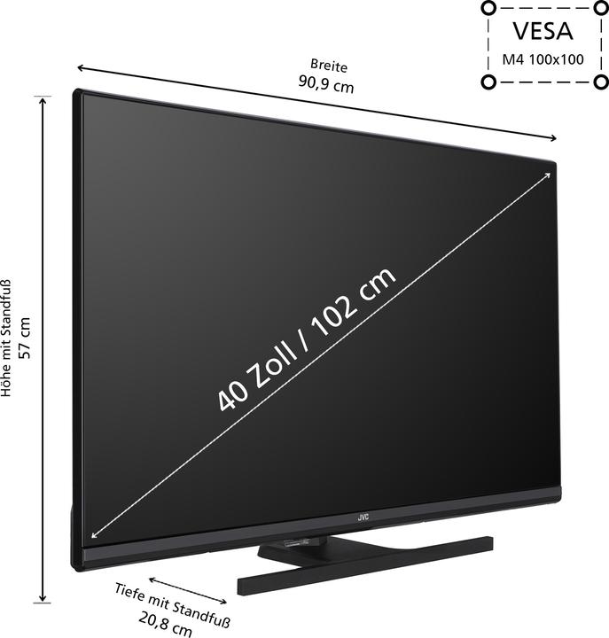 Actual product image JVC QLED TV 40 inch TV Full HD Android TV (HDR Smart TV, triple tuner) LT-40VQF545A (40", QLED, Full HD, 2024)