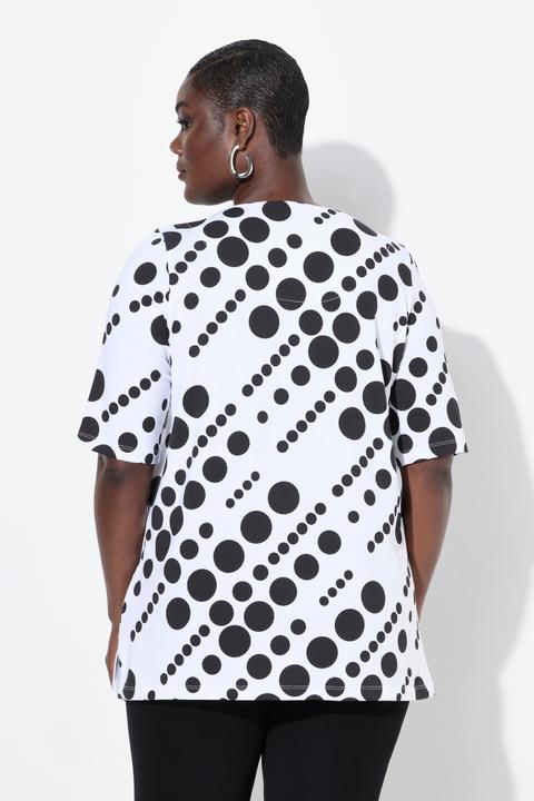 Produktbild Ulla Popken T-Shirt, Punkte, A-Linie, Rundhals, Halbarm, Pima Cotton (60)