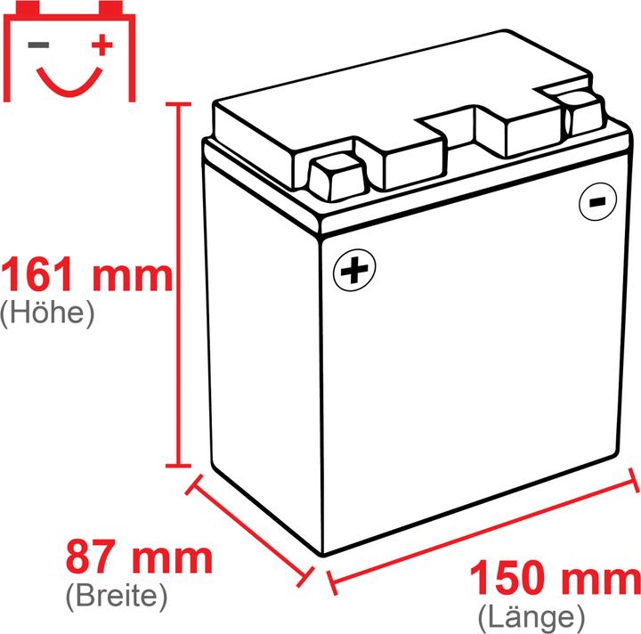 Image du produit Voltic Batterie de moto Sportivo GEL YTX16-BS (DIN 81600) (12 V, 14 Ah, 250 A)
