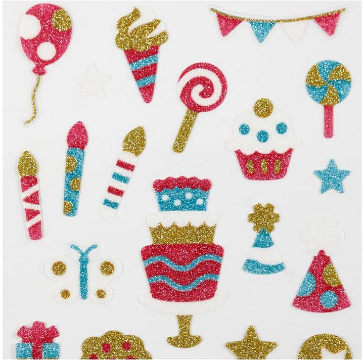 Produktbild Creativ Company Glitzersticker 10 x 16 cm 1 Blatt, Geburstag