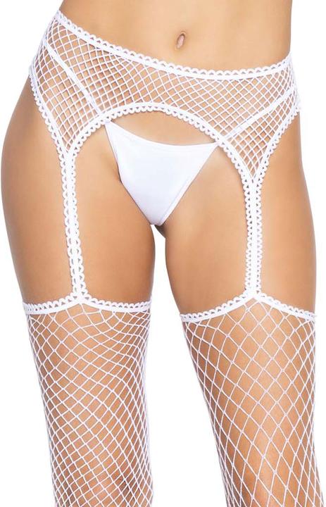 Produktbild Leg Avenue Netzstrümpfe mit Strumpfhalter Weiss (One Size)