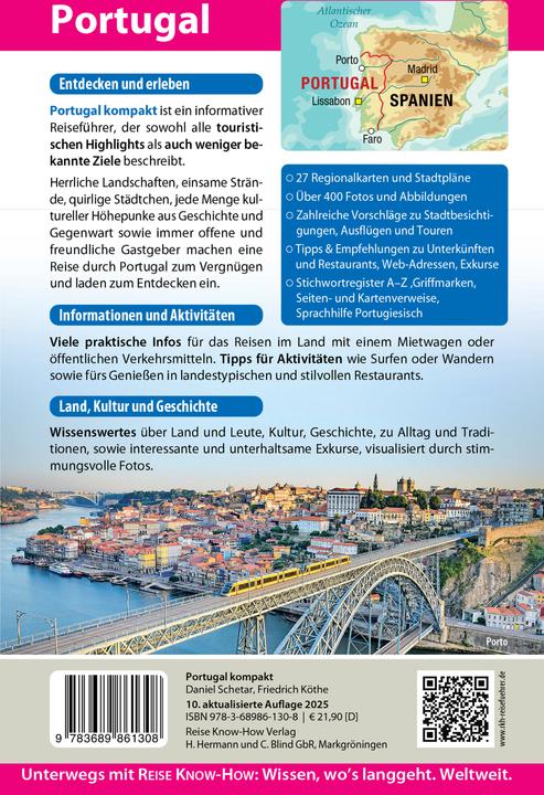 Produktbild Reiseführer Portugal kompakt (Deutsch, Daniela Schetar, Friedrich Köthe, 2025)