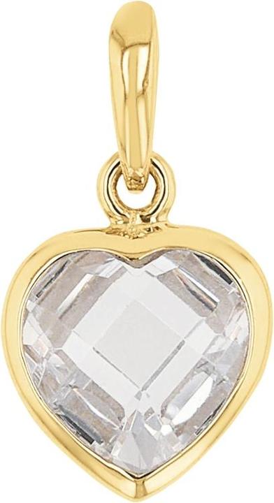 Amor Anhänger für Damen, Gold 375, Zirkonia synth. | Herz (Gold 375, 9 ct)