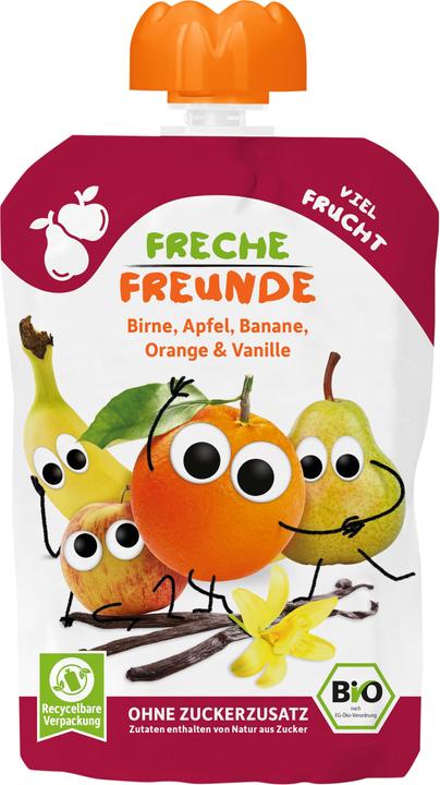 Produktbild Freche Freunde Quetschbeutel Birne, Apfel, Banane, Orange & Vanille 100 g (107 g)
