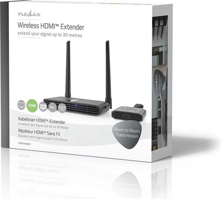 Actual product image Nedis Wireless HDMI ™ Transmitter | WLAN | 2400-5000 MHz | 30.0 m (line of sight) | Maximum resolution: (30 m, HDCP)