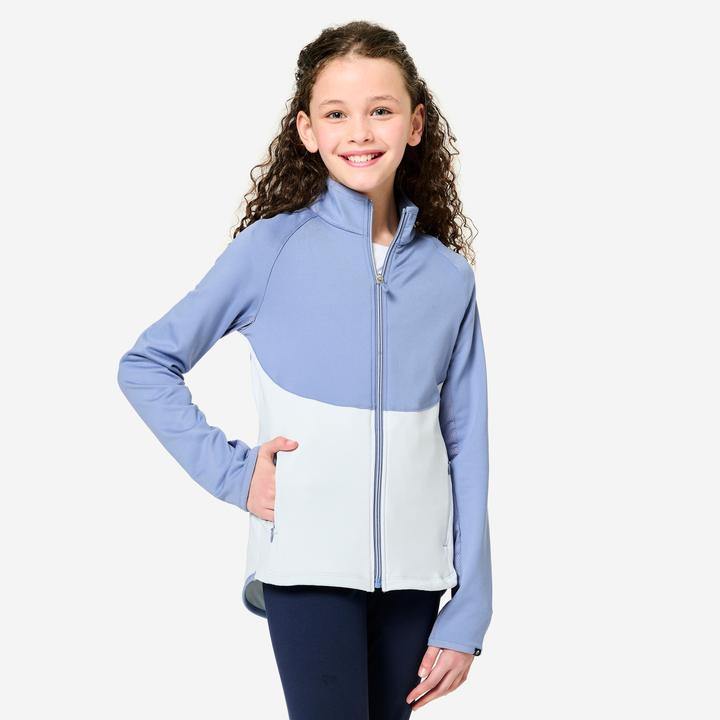 Immagine prodotto Decathlon Trainingsjacke Mädchen tailliert - hellblau/dunkelblau