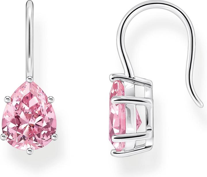 Thomas Sabo Ohrhänger mit pinkfarbenem Zirkonia-Tropfen Silber (925er Silber)