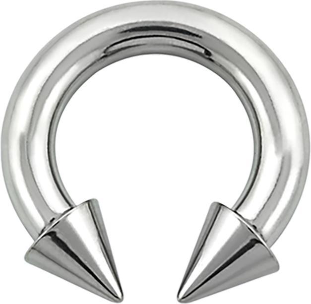 Produktbild Star Piercing Circular Barbell Innengewinde silber mit zwei Cones (ohne Messing, Chirurgenstahl 316L)