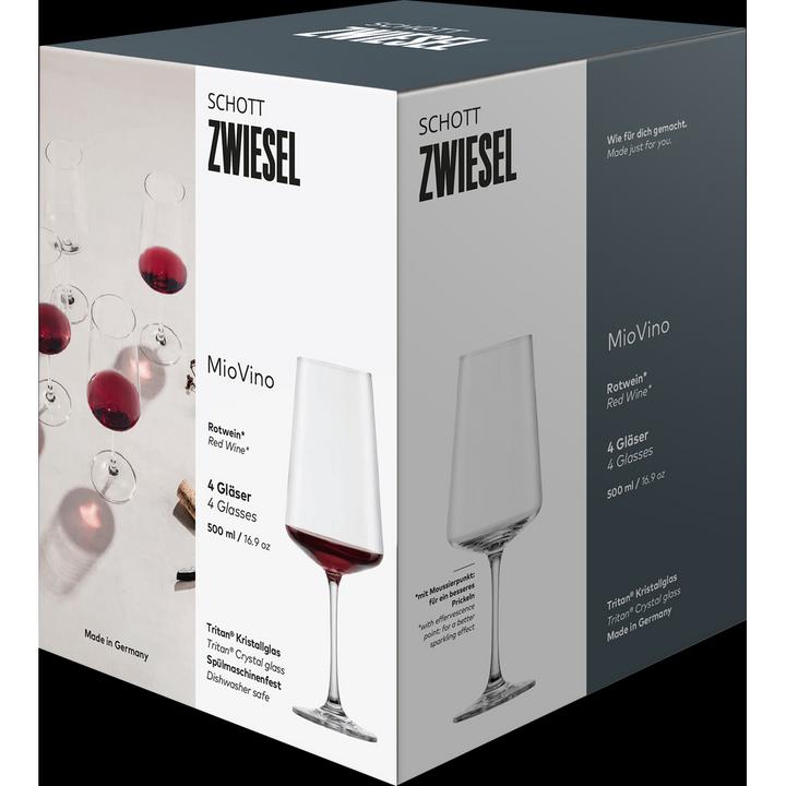 Produktbild Schott Zwiesel Rotweinglas MioVino 0 4 Stück (50 cl, 4 Gläser, Rotweingläser)