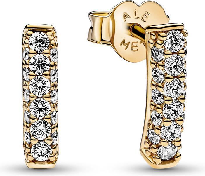 Pandora Timeless Einreihiger Pavé Stab Ohrstecker (Metall, Vergoldet)