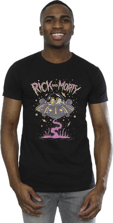 Actual product image Rick And Morty Mens Pink Spaceship T-Shirt (4XL)