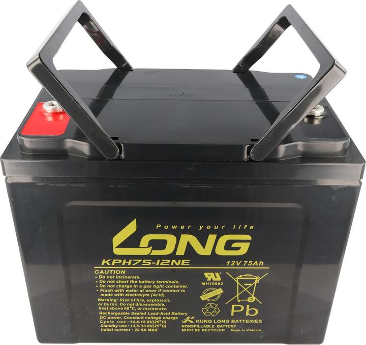 Actual product image Kung Long Akku KPH75-12NE mit M6 Innengewinde (12 V, 75 Ah)
