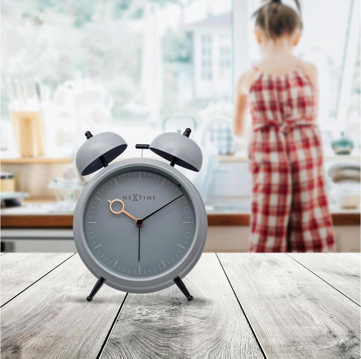Actual product image Nextime Classic Alarm Clock Golden Hour Blue Grey