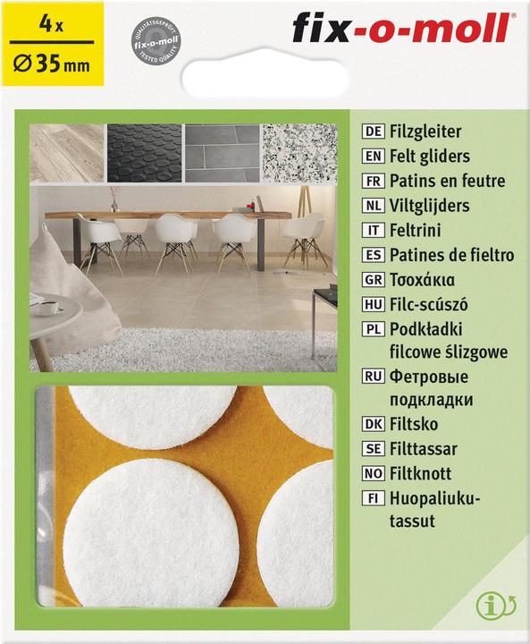 Fix-o-moll Filzgleiter 3 mm / Ø 35 mm 4 x (Filzgleiter, 4 Stück)