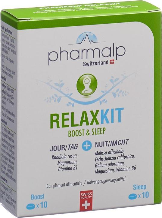 Image du produit Pharmalp RelaxKit Boost et Sleep 2x10 comprimés (20 pièce(s), Cachets, 35 g)