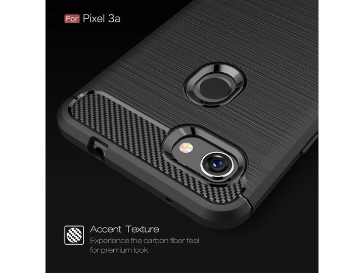 Produktbild Screenguard Google Pixel 3a Hülle Carbon Brushed Soft TPU (Google Pixel 3a)