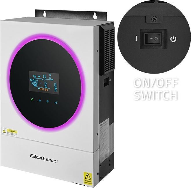 Produktbild Qoltec Hybrydowy inwerter solarny Off-Grid 6kVA| 6kW | 120A | MPPT | LCD | Wi-Fi | BMS | Sinus