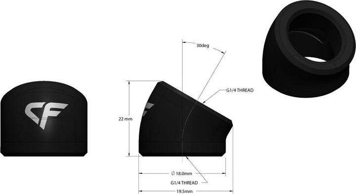 Produktbild Nanoxia CF 30° Adapter mit 2 x G1/4 Innengewinde