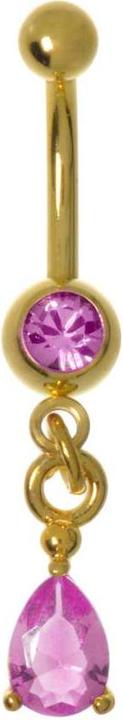 Bijouteria Bauchpiercing (Premium Kristall, Chirurgenstahl 316L, PVD Beschichtung (goldfarbig))