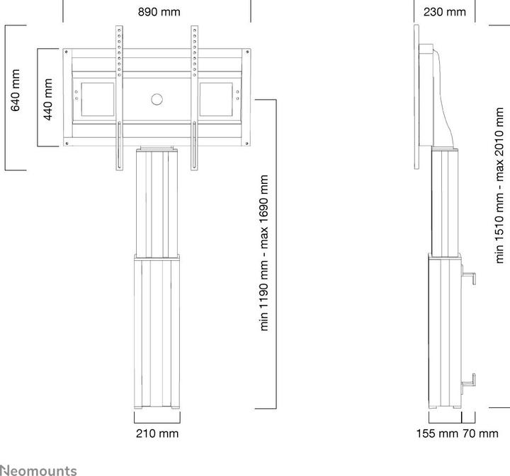 Produktbild Neomounts Plasma-W2500Black (Wand, 100", 150 kg)
