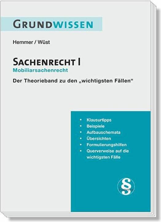 Produktbild Grundwissen Sachenrecht I - Mobiliarsrecht (Deutsch, Achim Wüst, Karl-Edmund Hemmer, Clemens D'Alquen, 2024)