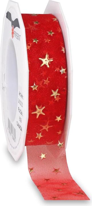 Pattberg Geschenkband Canada 2.5 cm x 20 m, Rot/Gold (Geschenkband, 1 x)