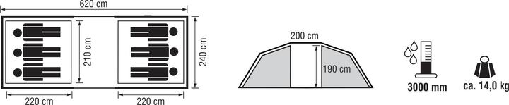 Image du produit Trevolution Blackfoot (Tente tunnel, 14 kg, 6 personnes)