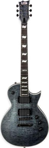 Actual product image ESP LTD EC-401 QM STBLKS Electric Guitar See Thru Black (Electric guitar, Pao-Ferro, Mahogany, Fingerboard, Grover mechanics)