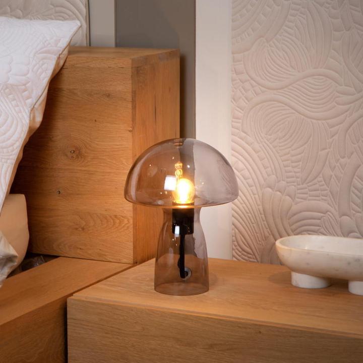 Actual product image Lucide FUNGO - Table lamp - 1xE27 - smoke colour grey 10514/01/65 (E27)